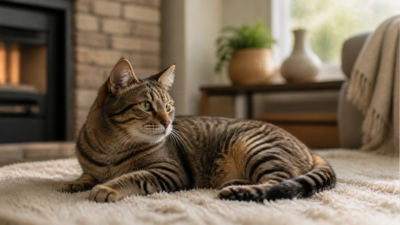 Ruhige Hauskatze in entspannter Körperhaltung als Beispiel für lesbare Körpersprache